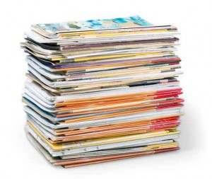 Magazine. Big stack of magazines